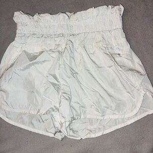 Free People Movement Athletic Shorts White Elastic Waist Size S